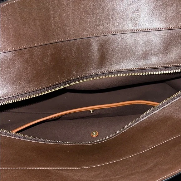 Coach Soft Empire Carryall Bag 48 Maple Dark Brown Leather - Picture 10 of 11